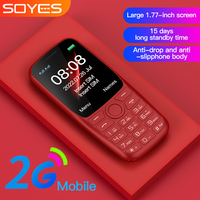 Teléfono Móvil SOYES S10T 2G GSM con Teclado Mini, Altavoz Potente, Teléfono Celular para Personas Mayores con Linterna Potente de 800 mAh