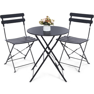 ADXIN Leisure Metal Folding <strong>Bistro</strong> <strong>Set</strong> with Round Garden Table and Chairs for Indoor Outdoor Cafe Patio Balcony Yard Use - Product Image 1