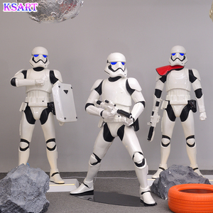 等身大のスターウォーズストームトルーパー像樹脂彫刻家の装飾アートパターン絵画 - Product Image 5
