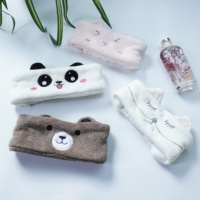 Bandeau de renard animal mignon de dessin animé à la mode, bandeau de yoga de lavage à large bord en peluche bandeau SPA
