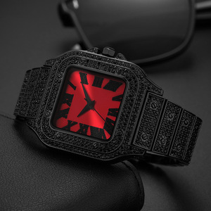 Reloj de Hombre con Detalles en Rojo y Diamantes, Estilo Hip-Hop, Moderno y Exclusivo, Gran Venta - Product Image 3