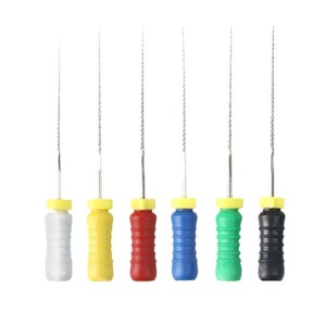 Limes de canaux radiculaires dentaires Rixi en acier inoxydable, manuelles, type K, avec poignée rouge antidérapante, pour le nettoyage buccal, 21 mm, 25 mm - Product Image 2