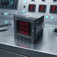 EASTSONG ES72-I3 Amperímetro Digital Trifásico de CA de 72 mm, 5A 1A, LED Rojo, Medidor de Corriente Trifásico, RS485 Half-Duplex Modbus RTU 0.5