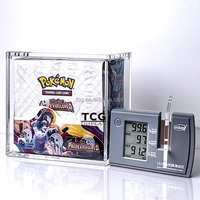 Boîte de présentation en acrylique transparente TCG pour Pokémon Mega Evolution : Phantasmal Flames Booster Box avec couvercle magnétique, boîte de présentation en acrylique