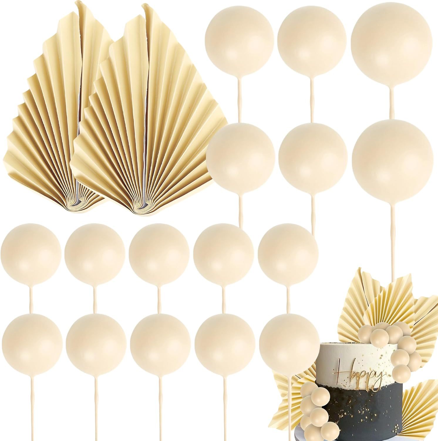 Ensemble de 20 ventilateurs à boules en mousse beige