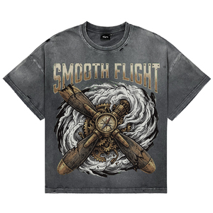 T-shirts pour hommes vintage, effet délavé, style punk, imprimés graphiques, surdimensionnés, en coton, streetwear, mode, vente en gros, t-shirts de haute qualité - Product Image 1