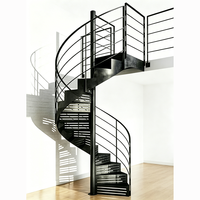 Escalier en colimaçon élégant en acier inoxydable 304 pour intérieur et extérieur, avec marches en bois massif pour villa et appartement