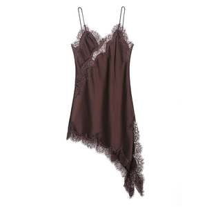 ZATRHMBM Abito Estivo da Donna 2025 Nuova Moda Pizzo Asimmetrico Stile Retrò <span class=keywords><strong>Sexy</strong></span> con Spalline Sottili Elegante Vestito Femminile - Product Image 2