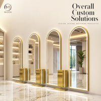 Miroir de salon professionnel en acier inoxydable avec LED réglable, design moderne, fixation murale pour barbier, salon de coiffure, maquillage, beauté - Le meilleur