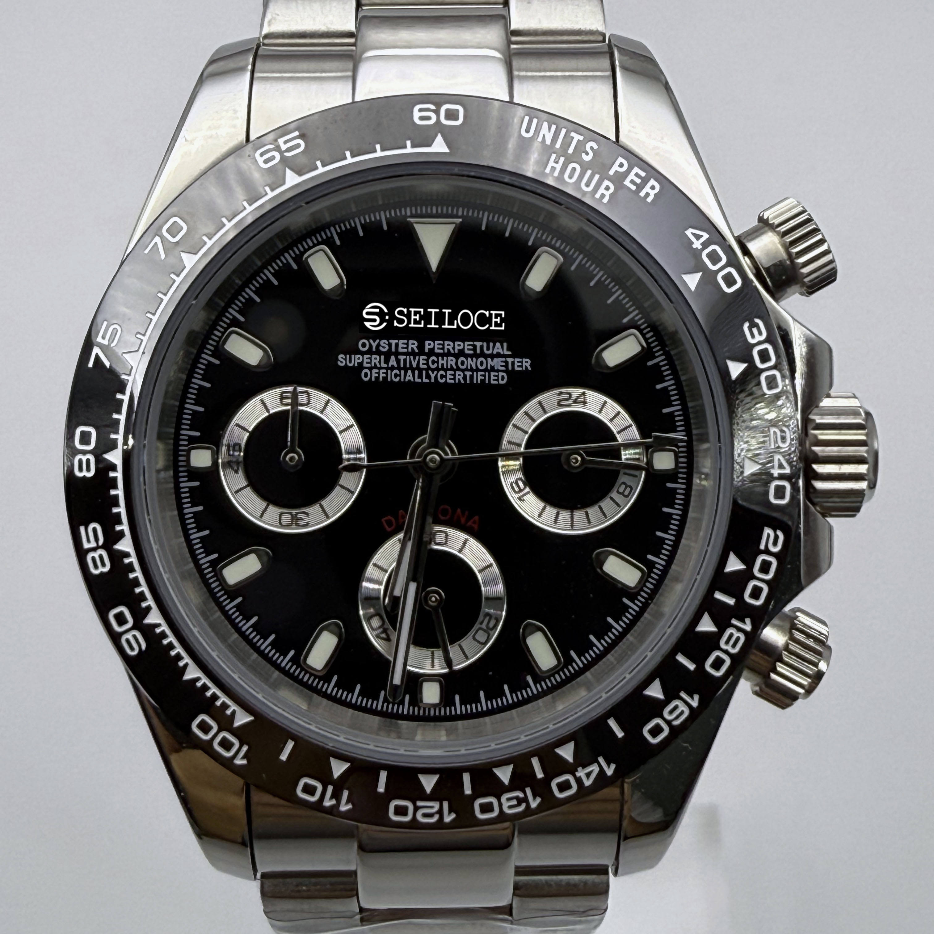 Silver Case+Black Dial