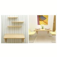 Table pliante murale en bois de simplicité moderne avec bibliothèque