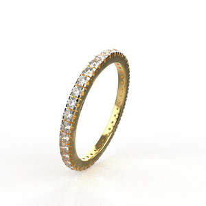 Anillo de eternidad apilable de plata de ley o anillo para el pulgar con acabado en oro pulido - Product Image 1