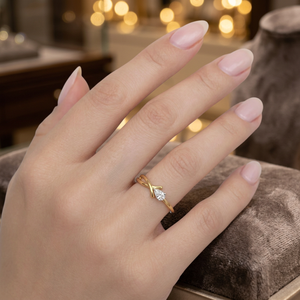 Bague en or avec pierre taillée en forme de poire, élégante, pour femme, pour fiançailles, mariage, fête, bijoux de mode, cadeau - Product Image 3