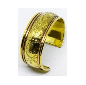 Vintage 1990 African inspired <b>copper</b> Chunky Gold <b>Bangle</b> Oval Hole Cuff Bracelet Gold Matte Finish Gold Jewelry Gift for Sister - Product Image 3