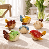 Ensemble de figurines d'oiseaux en céramique, 6 pièces, statues d'oiseaux en porcelaine émaillée pour la décoration de la maison, étagère, rebord de fenêtre, ornement de jardin