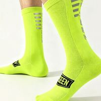 Chaussettes de cyclisme réfléchissantes avec logo, mi-mollet, sécurité nocturne, chaussettes de sport pour le vélo