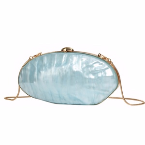 Bolso de Noche de Acrílico con Forma Irregular para Mujer, Estilo Vintage, con Cadena Metálica Extraíble, para Salir de Noche o Baile de Graduación - Product Image 1