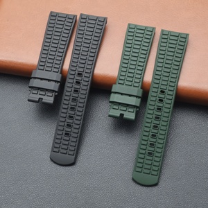 Correas <span class=keywords><strong>de</strong></span> <span class=keywords><strong>reloj</strong></span> inteligente <span class=keywords><strong>de</strong></span> caucho fluorado transpirable <span class=keywords><strong>de</strong></span> lujo personalizadas <span class=keywords><strong>de</strong></span> 22 mm con extremo curvo FKM para <span class=keywords><strong>MIDO</strong></span> TVM049.526 - Product Image 2