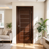 Porte en bois massif composite peinte de style moderne du milieu du siècle pour chambre, villa et bureau, porte intérieure en bois