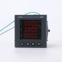 Compteur d'énergie triphasé AMC96L-E4/KC pour surveillance des paramètres électriques, mesure des harmoniques et de l'énergie quadri-quadrant, montable sur panneau