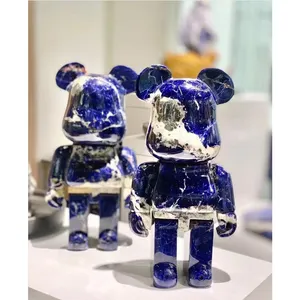 Urso de mármore escultura de urso azul granito