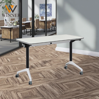 Table de réunion pliable moderne en plastique, table de formation à plateau rabattable pour bureau, maison, école