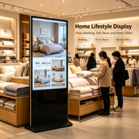 Afficheur numérique sur pied de 43 pouces, écran LCD 1920x1080, tactile capacitif, kiosque publicitaire avec CMS intégré pour la vente au détail