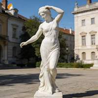 Estatua de Dama Bailando de Mármol Blanco de Tamaño Real, Estilo Griego, Decoración de Jardín para Exteriores, Marca MILY, en Venta