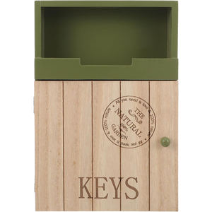 Boîte à clés Tenture murale porte en bois installation murale boîte de rangement de boîte aux lettres, pour clés et courrier armoire de rangement efficace - Product Image 1