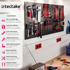 <span class=keywords><strong>Panel</strong></span> de <span class=keywords><strong>Herramientas</strong></span> Metálico Ajustable con Ganchos - Sistema de Almacenamiento Multifuncional con Tablero Perforado para el Hogar y el <span class=keywords><strong>Taller</strong></span> - Product Image 3