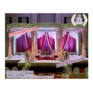 Dernier modèle de Mandap sculpté blanc Delizio pour mariage, Mandapam traditionnel du sud de l'Inde, Mandap élégant de style Bollywood pour mariage indien, USA - Product Image 1