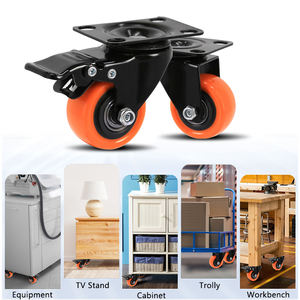 Ruedas de Plástico PVC Naranja y Negras de 40 mm para Muebles, Ruedas de Repuesto para Sillas y Mesas, para el Hogar, Oficina, Hotel - Product Image 2