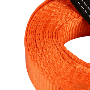 <span class=keywords><strong>2</strong></span> 英寸 x 20 英尺重型拖车带 10,000 磅拖车带越野橙色拖车绳，带加固环，适用于救援车辆 - Product Image 2