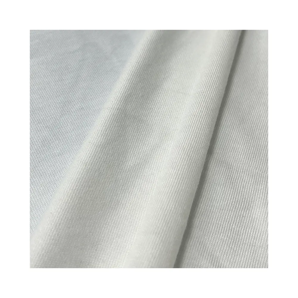 Tecido de malha de fibra de bambu para camisetas de bambu/algodão/poliéster 170gsm tecido liso único