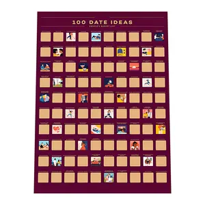 Top 100 Date Scratch off Poster for Valentine's Day and Best Gift for Couple