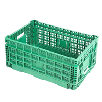 Vente flash - Caisse en plastique pliable en maille recyclable de haute qualité 600x400x140mm - Empilable, gain de place, boîte pour fruits et légumes