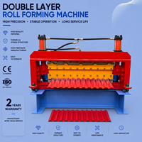 Machine de formage à rouleaux à double couche pour tôles de toiture ondulées IBR, ligne de production automatique de tuiles de toiture en acier coloré