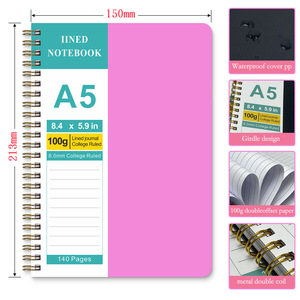 Bán buôn tùy chỉnh A5 cuộn dây đôi xoắn ốc máy tính xách tay Frosted PP Bìa lót Tạp Chí Đại học Cai Trị hàng tuần kế hoạch tuần-at-a-lướt qua - Product Image 4