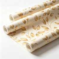 Wallpaper Bunga 3D Embossed Ditsy dengan Pola Bunga Kecil, Wallpaper Vinyl Tahan Air untuk Dekorasi Dinding Kamar Tidur, Tempel dan Lepas