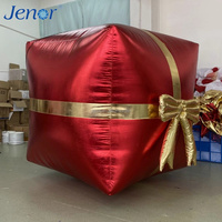 Boîte cadeau gonflable en tissu doré pour Noël, utilisée pour la décoration de scène, les fêtes du Nouvel An et la publicité.