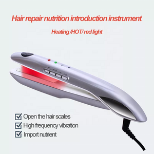 أحمر/أزرق فاتح للعناية بالشعر مكواة تسخين وتبريد علاج للإصلاح ، اهتزاز هرتز _ مشبك مجمد للعناية بالشعر - Product Image 4