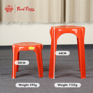 Pearl River <b>Pink</b> Small Round PP Plastic <b>Stool</b> Minimalist Modern Design Living Room Furniture Durable Eco-Friendly Stackable - Product Image 1