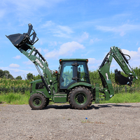 Nuovissimo joystick idraulico, caricatore frontale per trattore agricolo con motore diesel, pala caricatrice a 4 ruote con retroescavatore