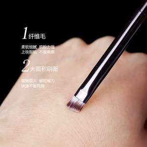 Pincel para cejas en ángulo Hg10, mango de aluminio con fibras sintéticas para lápiz de cejas, herramienta de maquillaje, origen Cangzhou - Product Image 2