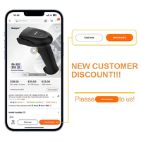 Lecteur de codes-barres 2D sans fil portable, lecteur de codes QR 2D, scanner de codes-barres sans fil 2D