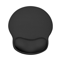 Support de poignet en gel noir, tapis de souris ergonomique, base en silicone antidérapante, surface lisse et durable, tapis de bureau pour ordinateur de bureau