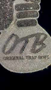 Collar con Colgante de Bolsa de Dinero Personalizada de Lujo con Iniciales de Nombre, Plata de Ley 925, Moissanita Negra de Color D VVS - Product Image 6