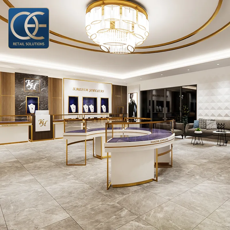 Showcase Chopin Style Window Showcase Luxury High End Jewelry Display Showcase Customized Case Whole Shop Design