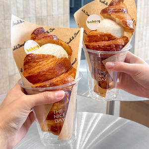 Logo personalizzato stampato a prova di olio resistente al forno cibo carta da imballaggio vergine pasta di legno carta da forno per Croissant <span class=keywords><strong>gelato</strong></span> - Product Image 4