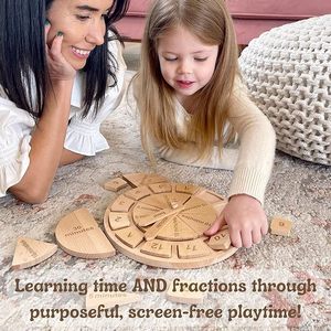 Bán Buôn Dành Cho Người Lớn Trẻ Em Bằng Gỗ Montessori Đồ Chơi Đồng Hồ Bằng Gỗ Đồ Chơi Đồng Hồ Dạy Thời Gian, Phân Số, Số Và Sắp xếp Với Khối - Product Image 4